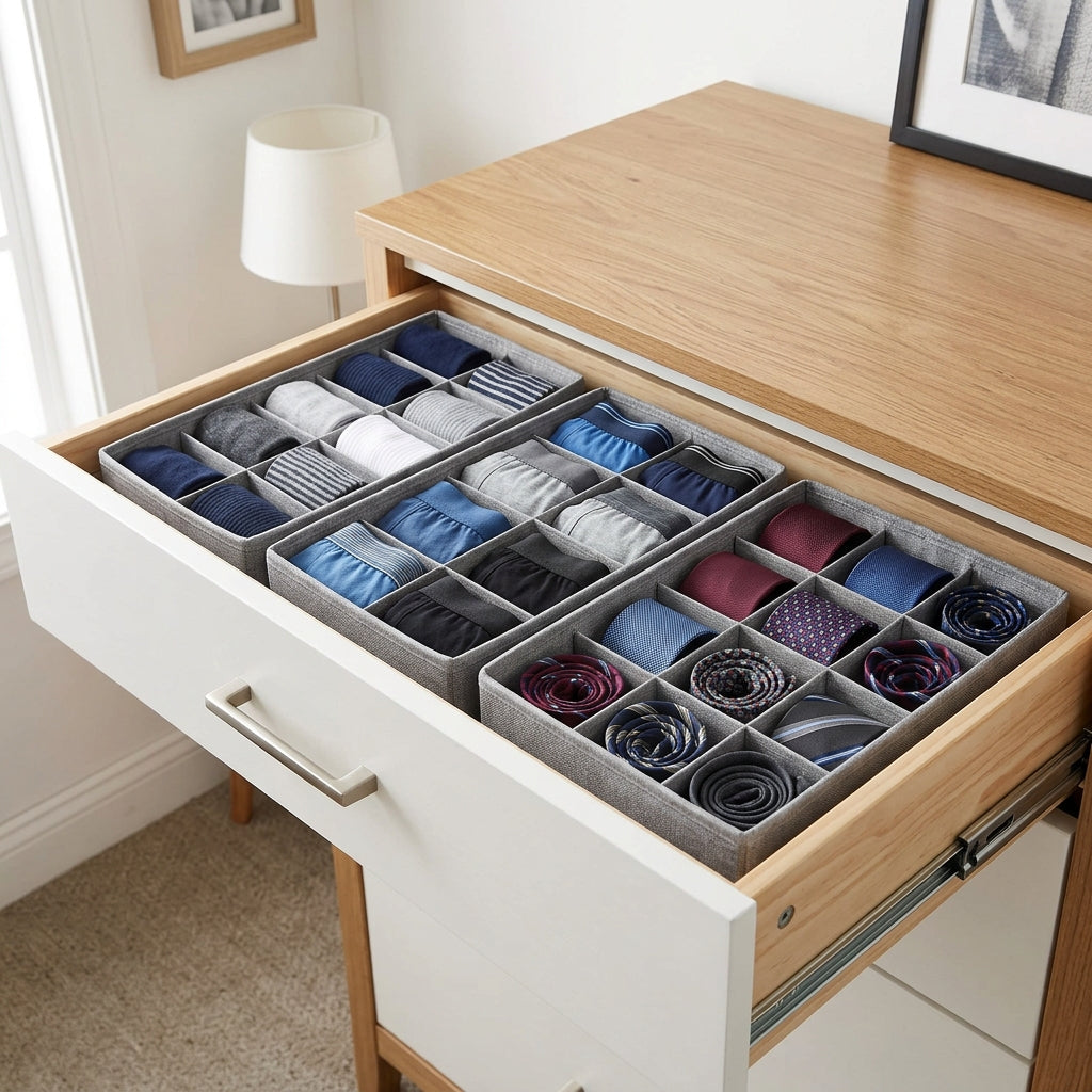 How to Tame Dresser Drawer Clutter: Fabric Grid Dividers for Underwear