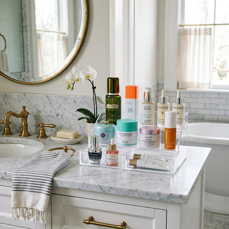 The Skincare Vanity: How to Style Daily Serums and Moisturizer Jars