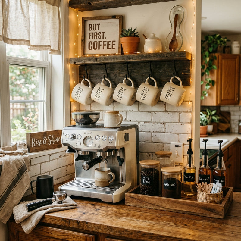 How to Create a Cozy Coffee Bar Station in Your Kitchen