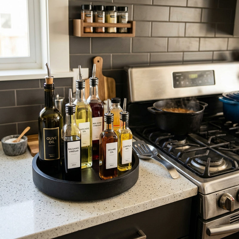How to Store Cooking Oils, Vinegars, and Seasonings Next to Your Stove