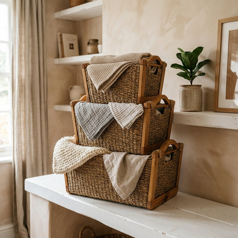 Why Natural Wood & Seagrass Baskets are Replacing Clear Plastic Bins