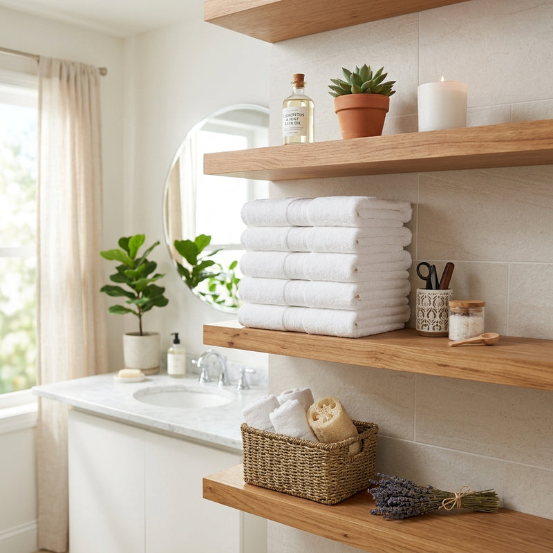 How to Fold & Display Guest Towels on Floating Shelves