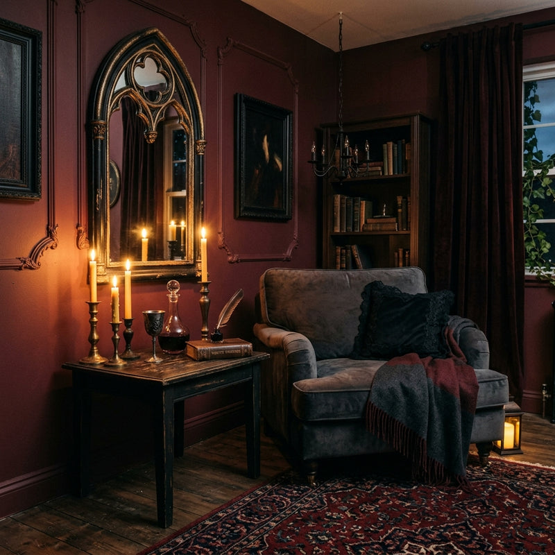 Vamp Romantic Aesthetic: Styling a Moody, Cozy Living Room