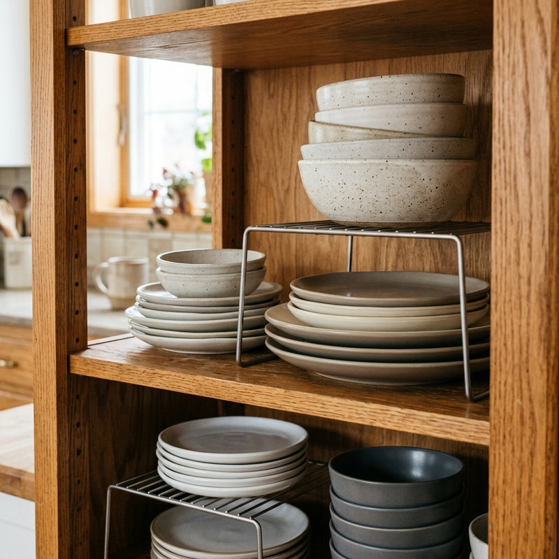 Cupboard Maximizer: How to Use Cabinet Shelf Risers to Double Vertical Space