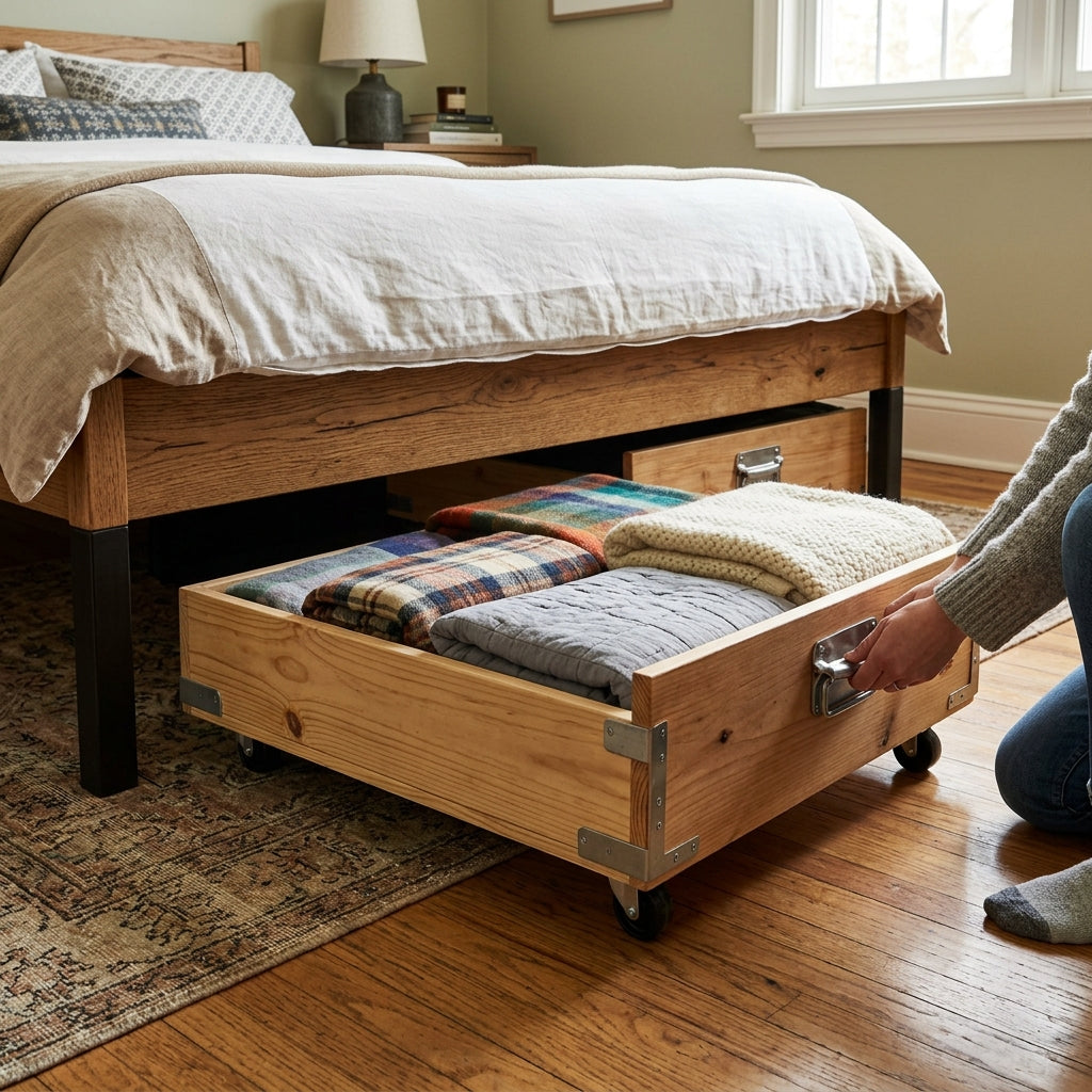 Under-Bed Storage: Rolling Containers for Small Bedroom Space