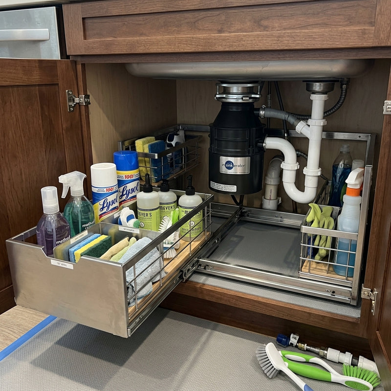 Under-Sink Cabinet Makeover: Organizing the Kitchen Garbage Disposal Area