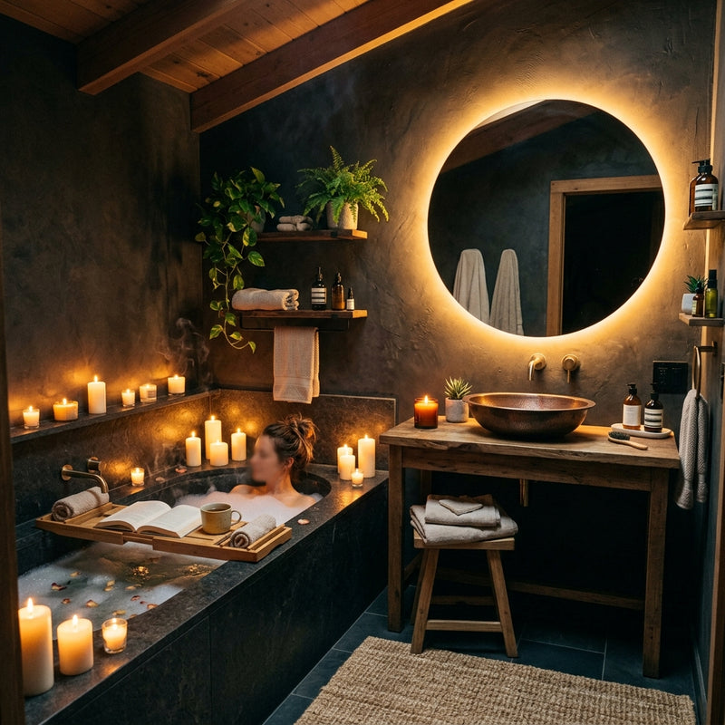 Atmospheric Lighting: Turning a Dark Bathroom Into a Warm Oasis