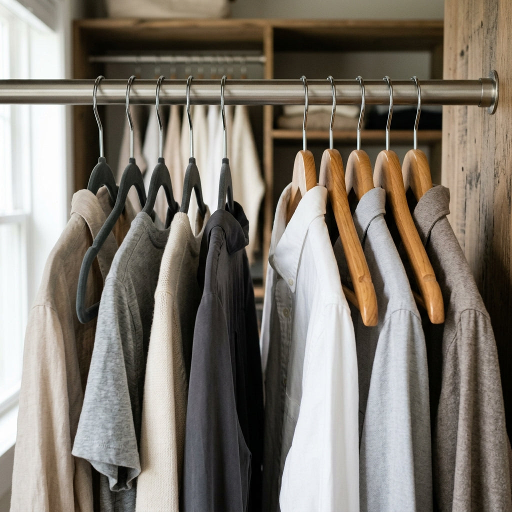 Closet Organizer Ideas: Velvet Hangers vs. Wood Hangers