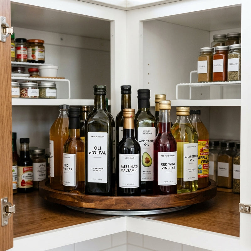 Micro-Organizing: Simple Hacks Using Lazy Susans and Hook Systems
