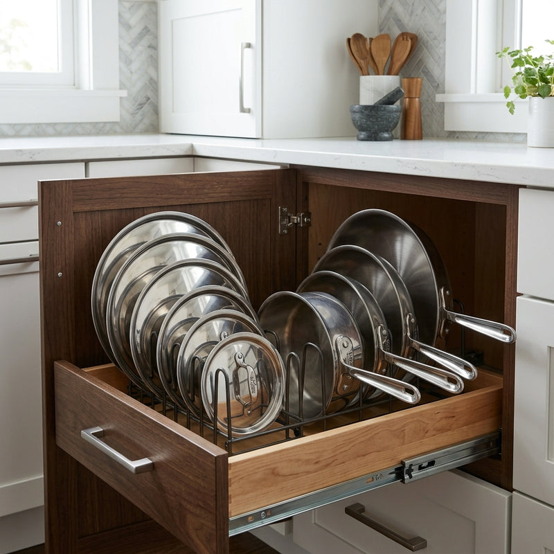 The Vertical Pot Rack Guide: Storing Lids and Skillets Standing Up