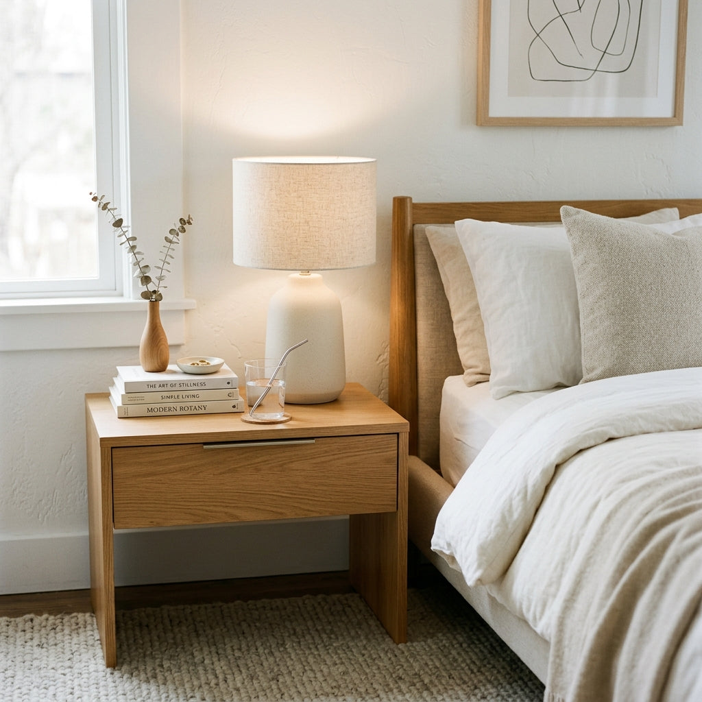 Aesthetic Nightstand Styling: Keeping Reading Lamps and Books Clutter-Free