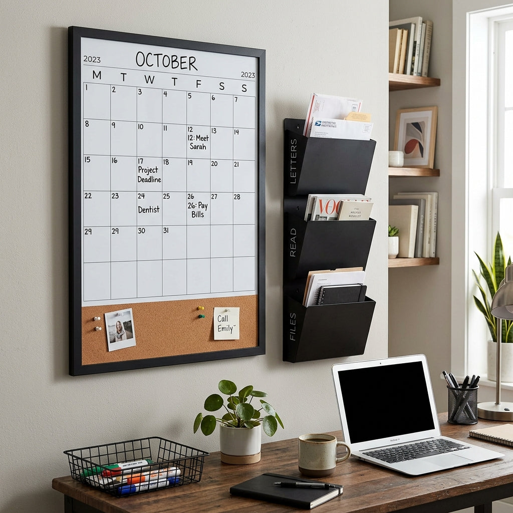 Aesthetic Home Command Center: Calendars and Mail Slots
