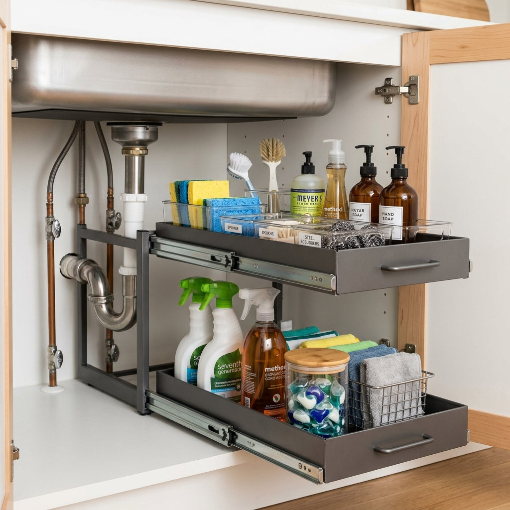 Under-Sink Organization: How to Set Up Sliding Drawers in Your Kitchen