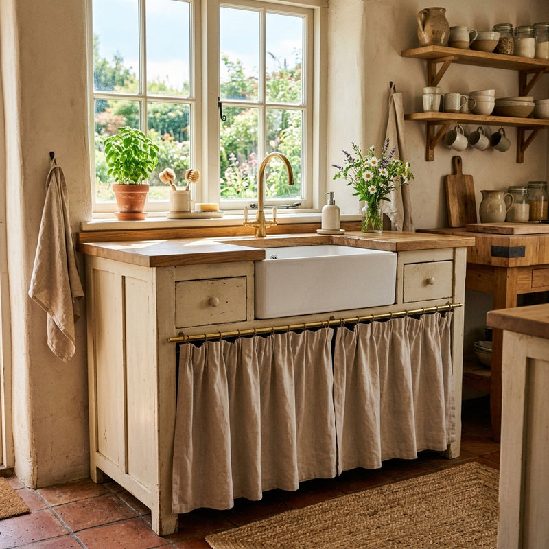 The 'Kitchen Skirt' Trend: Hiding Appliances with Fabric Details