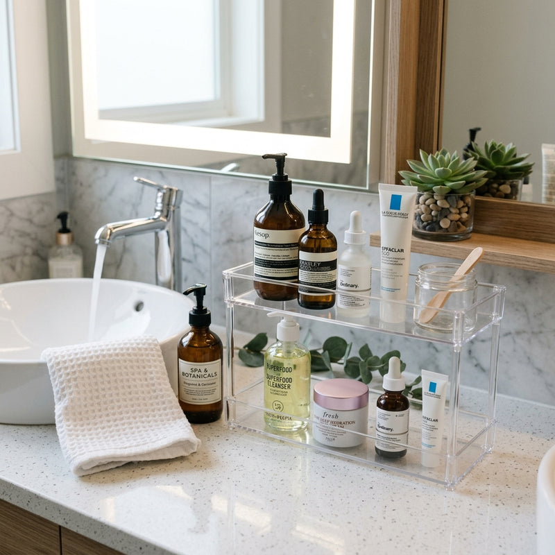 7 Clever Bathroom Vanity Hacks to Store Daily Skincare