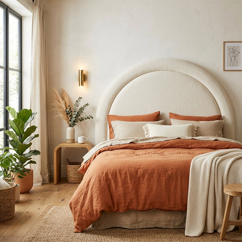 Styling a Curved Headboard: The Cozy Bed Trend We're Obsessed With