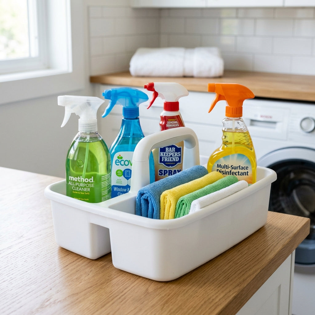 Organizing Cleaning Supplies: Portable Caddies by Room