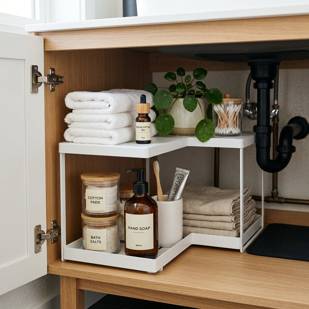 Under-Sink Cabinet Organization for Small Bathrooms