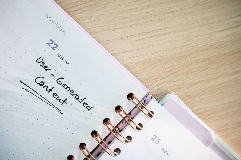 Open planner with handwritten notes