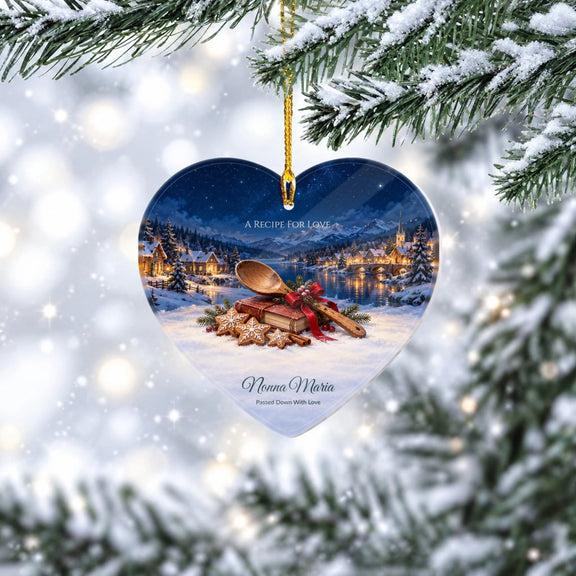 Heirloom Spoon A Recipe For Love Personalized Wooden Heart Ornament