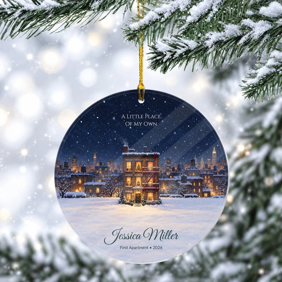 First Apartment A Little Place Of My Own Personalized Acrylic Circle Ornament