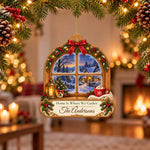 Wooden ornament on Christmas tree