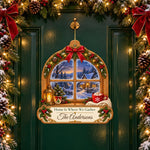 Wooden ornament on door