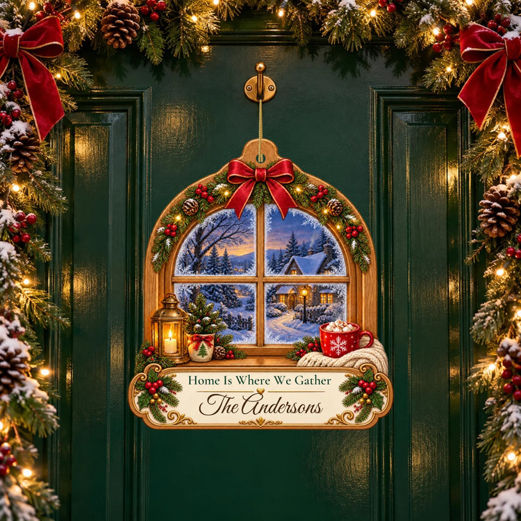 Wooden ornament on door