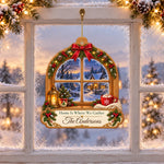 Wooden ornament at winter window