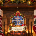 Wooden ornament by fireplace