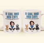 A Girl And Her Cats - Personalized Mug - Gift For Daughter