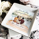 A True Friendship Is A Journey Without An End - Personalized Jewelry Dish - Gift For Friend