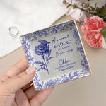 A Sweet Ending To A New Beginning Graduation Gifts For Her - Toile De Jouy Birth Flowers - Personalized Jewelry Dish