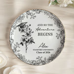 A Sweet Ending To A New Beginning Graduation Gifts For Her - Toile De Jouy Birth Flowers - Personalized Jewelry Dish