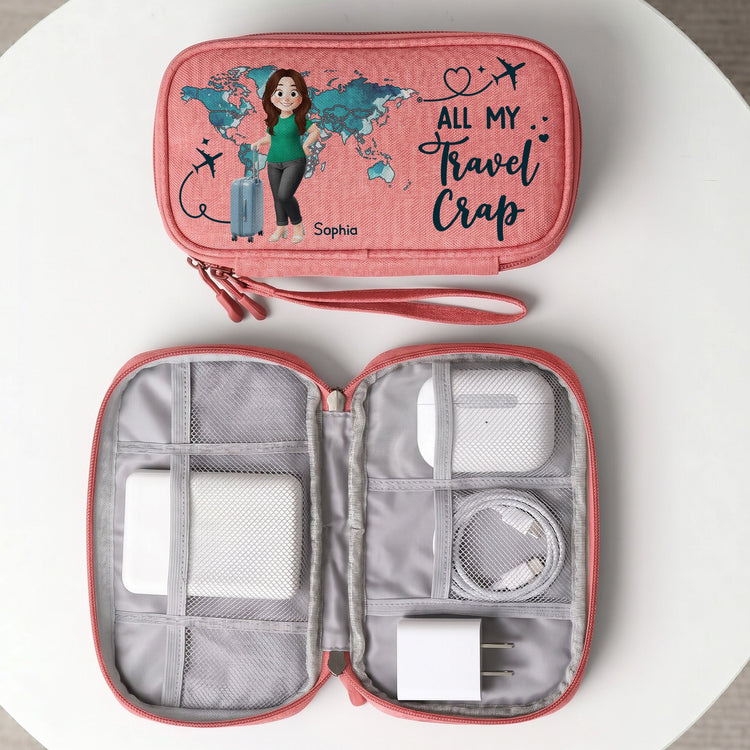 All My Travel Crap - Personalized Cable Bag