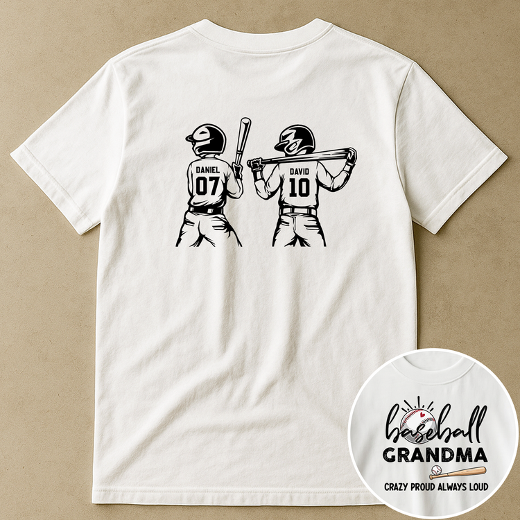 Baseball Grandma, Crazy Proud, Always Loud - Personalized Shirt
