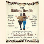 Because Of You, I Laugh A Little Harder - Personalized Blanket - Gift For Friend