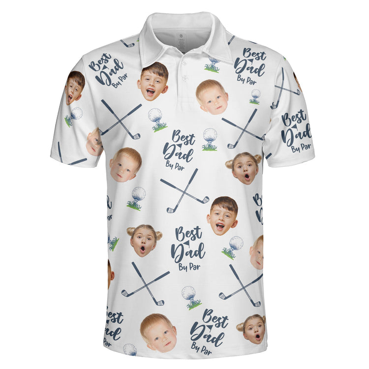 Best Dad By Par - Personalized Photo Polo Shirt - Gift For Dad