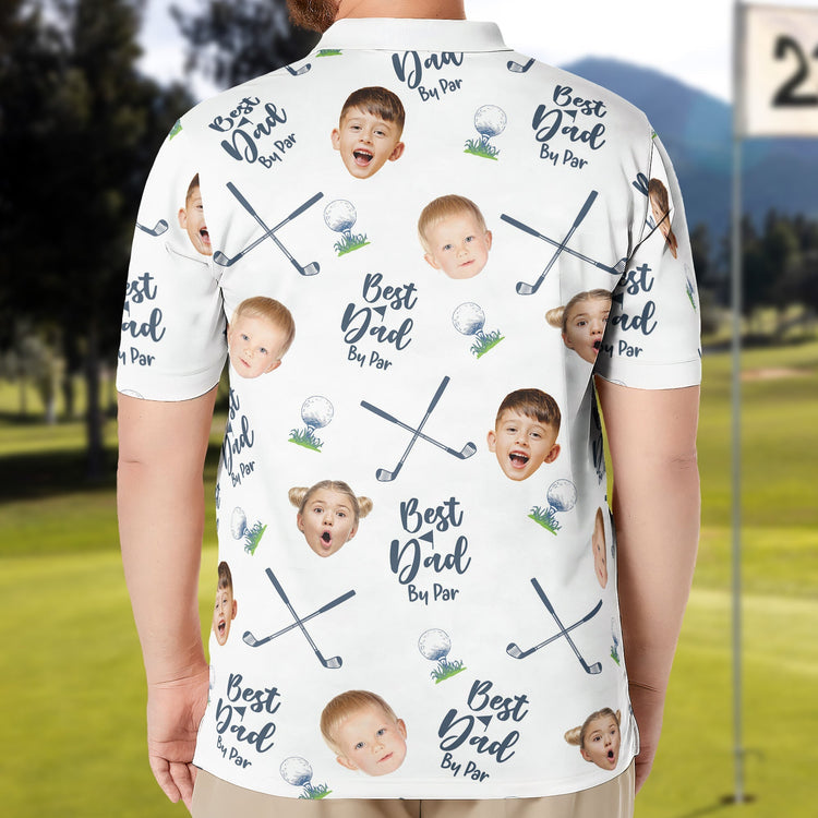 Best Dad By Par - Personalized Photo Polo Shirt - Gift For Dad