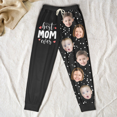 Best Mom Ever, Best Dad Ever - Personalized Photo Sweatpants - Lounge Pants  With Pockets, Custom Pajama Pants, Jogger Sweatpants, Gift For Her