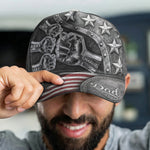 Best Dad Ever - Metal Style Print - Personalized Cap