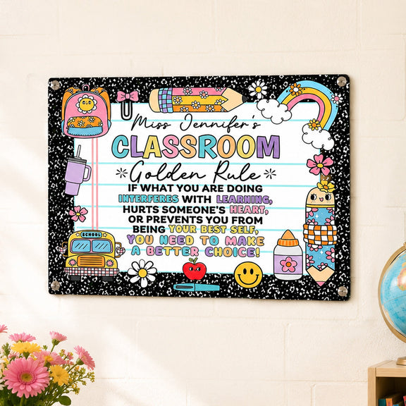 Classroom Golden Rule - Personalized Metal Sign