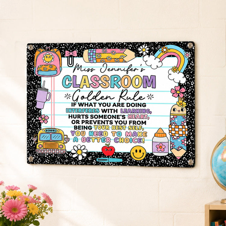 Classroom Golden Rule - Personalized Metal Sign