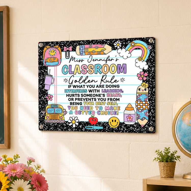 Classroom Golden Rule - Personalized Metal Sign