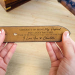 Congrats On Being My Husband You Lucky Bastard - Personalized Engraved Leather Belt - Gift For Husband