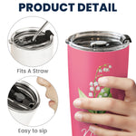 Custom Birth Flower & Name For Her, Gift For Friends, Coworkers, Daughters, Sisters - Personalized Tumbler Cup