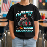 Custom Face Kid Riding Monster Truck Back To School - Personalized Shirt