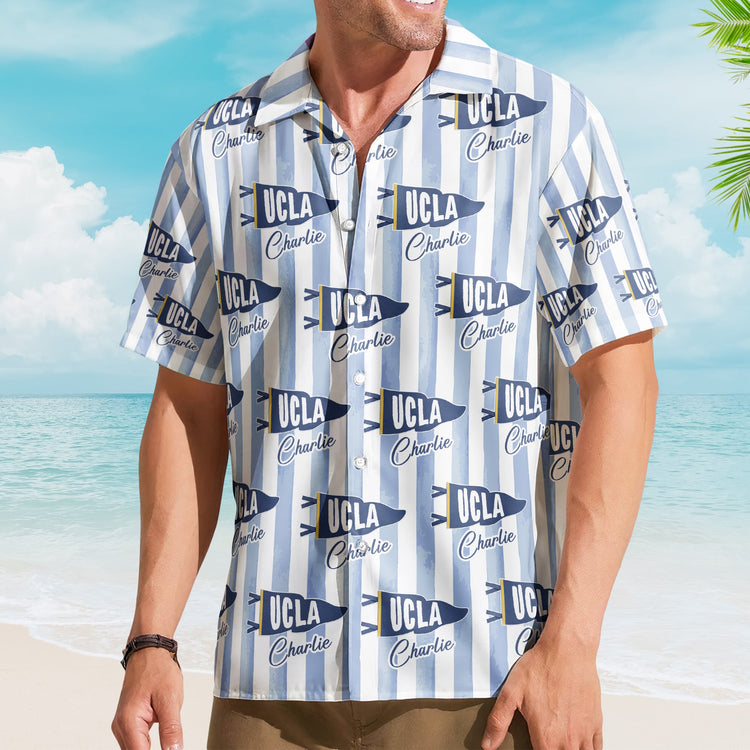 Custom School Pennant Flag - Personalized Hawaiian Shirt