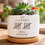 Custom Anniversary Couple Gifts For Girlfriend, Wife - Personalized Plant Pot