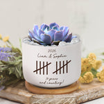 Custom Anniversary Couple Gifts For Girlfriend, Wife - Personalized Plant Pot
